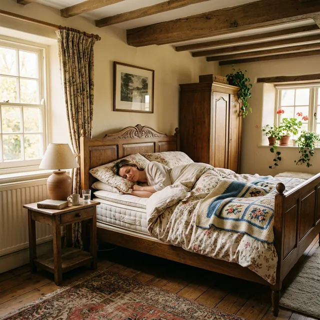 Persona descansando en colchón América con soporte firme tradicional