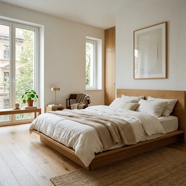 Colchón Emma Original en recámara moderna con luz cálida natural