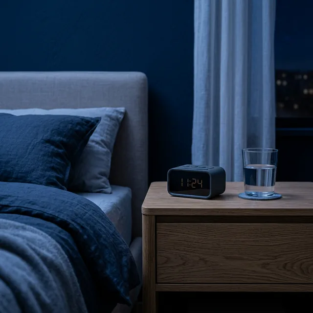 Concepto nocturno de descanso profundo con luna y ambiente relajante