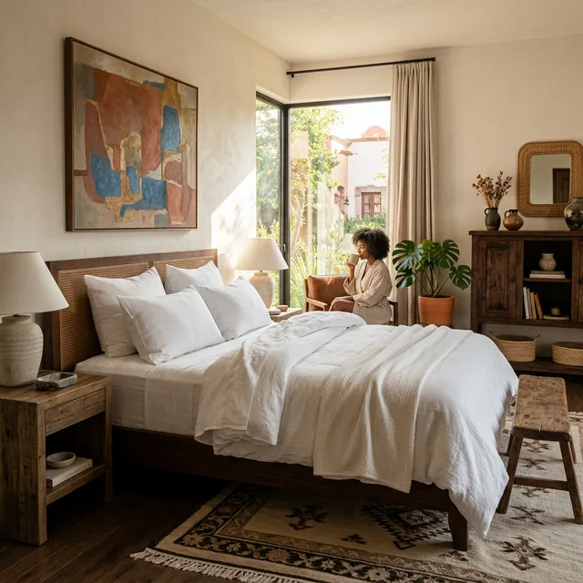 Colchón Sealy Posturepedic en recámara elegante con soporte ortopédico